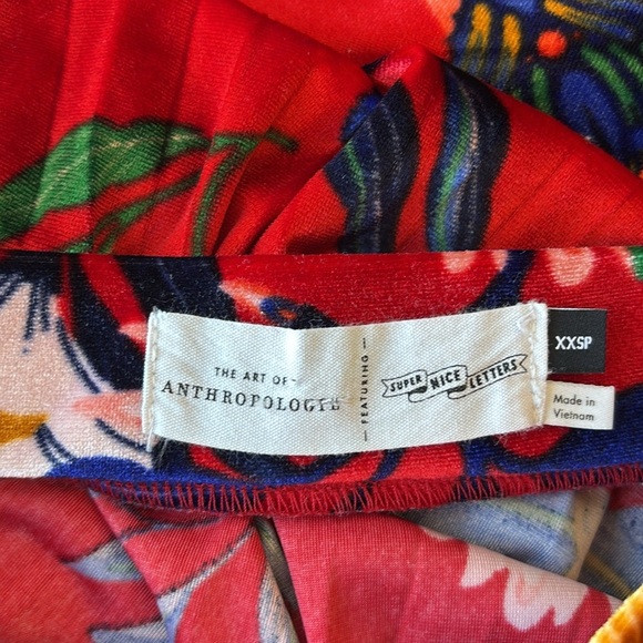 Anthropologie Red Pleated Midi Skirt - Picture 5 of 7